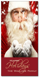 Santa Blowing Snowflakes Christmas Card 4